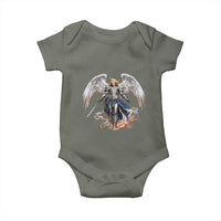 Archangel Saint Michael Warrior Baby Onesie Catholic Protection Gift