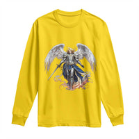 Archangel Saint Michael Warrior Long Sleeve Shirt Catholic Protection Gift