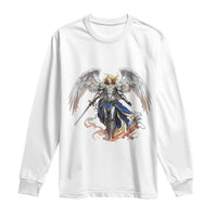 Archangel Saint Michael Warrior Long Sleeve Shirt Catholic Protection Gift