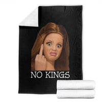 No Kings Throw Blanket Funny Disgusted Doll Face Meme