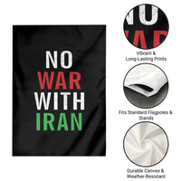 No War With Iran Garden Flag Anti War Political Protest Statement