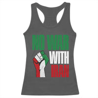 No War With Iran Racerback Tank Top Peace Activist Gift