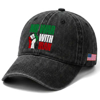No War With Iran Washed Cotton Baseball Cap Peace Activist Gift