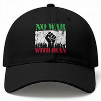 No War With Iran Baseball Cap Free Iran Peace Seeker Gift