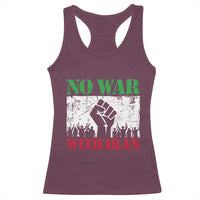 No War With Iran Racerback Tank Top Free Iran Peace Seeker Gift