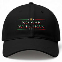 No War With Iran Peace Statement Gift Baseball Cap