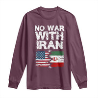 No War With Iran Long Sleeve Shirt Support Iranian People Peace