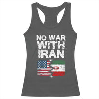 No War With Iran Racerback Tank Top Support Iranian People Peace
