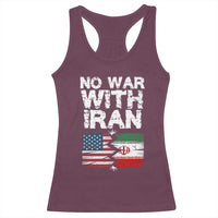 No War With Iran Racerback Tank Top Support Iranian People Peace