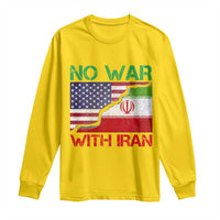 No War With Iran Long Sleeve Shirt Middle East Freedom