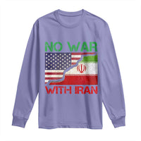 No War With Iran Long Sleeve Shirt Middle East Freedom
