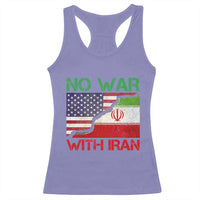 No War With Iran Racerback Tank Top Middle East Freedom