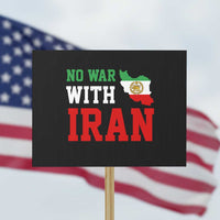 No War With Iran Protest Sign Iran Freedom Protest