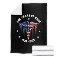 Patriotic Nurse 250 Years Of Care Throw Blanket Healthcare Worker Gift