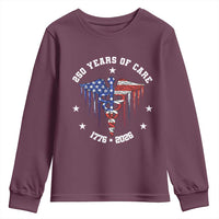 Patriotic Nurse 250 Years Of Care Youth Sweatshirt Healthcare Worker Gift