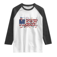 USA 250 Proud American Nurse Raglan Shirt Patriotic Healthcare Hero