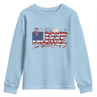 USA 250 Proud American Nurse Youth Sweatshirt Patriotic Healthcare Hero