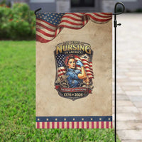 Patriotic Rosie Nurse Feminist Pride Garden Flag 250 Years Of Nursing