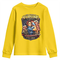 Patriotic Rosie Nurse Feminist Pride Youth Sweatshirt 250 Years Of Nursing