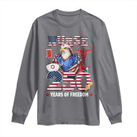 Bald Eagle Nurse 250 Years Of Freedom Long Sleeve Shirt Patriotic American Nurse Gift