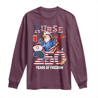 Bald Eagle Nurse 250 Years Of Freedom Long Sleeve Shirt Patriotic American Nurse Gift