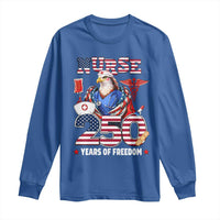 Bald Eagle Nurse 250 Years Of Freedom Long Sleeve Shirt Patriotic American Nurse Gift