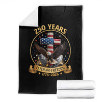 Christian Patriotic Eagle Cross Throw Blanket 250 Years Faith And Freedom USA Gift