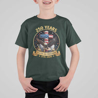 Christian Patriotic Eagle Cross T Shirt For Kid 250 Years Faith And Freedom USA Gift