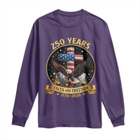 Christian Patriotic Eagle Cross Long Sleeve Shirt 250 Years Faith And Freedom USA Gift
