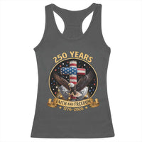 Christian Patriotic Eagle Cross Racerback Tank Top 250 Years Faith And Freedom USA Gift