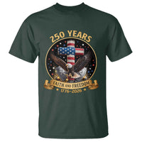 Christian Patriotic Eagle Cross T Shirt 250 Years Faith And Freedom USA Gift
