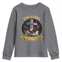 Christian Patriotic Eagle Cross Youth Sweatshirt 250 Years Faith And Freedom USA Gift