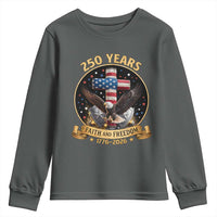 Christian Patriotic Eagle Cross Youth Sweatshirt 250 Years Faith And Freedom USA Gift