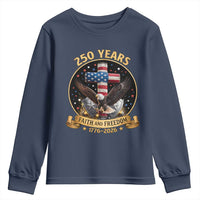 Christian Patriotic Eagle Cross Youth Sweatshirt 250 Years Faith And Freedom USA Gift