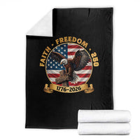250 Years Faith And Freedom Throw Blanket Patriotic Eagle Cross American Pride Gift