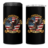 250 Years Faith And Freedom 4 in 1 Can Cooler Tumbler Patriotic Eagle Cross American Pride Gift