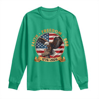 250 Years Faith And Freedom Long Sleeve Shirt Patriotic Eagle Cross American Pride Gift