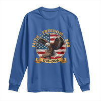250 Years Faith And Freedom Long Sleeve Shirt Patriotic Eagle Cross American Pride Gift
