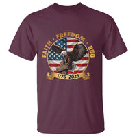 250 Years Faith And Freedom T Shirt Patriotic Eagle Cross American Pride Gift