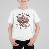 250 Years Faith And Freedom T Shirt For Kid Patriotic Christian Eagle