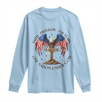Patriotic Eagle Cross One Nation Under God Long Sleeve Shirt 250th Anniversary