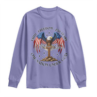 Patriotic Eagle Cross One Nation Under God Long Sleeve Shirt 250th Anniversary