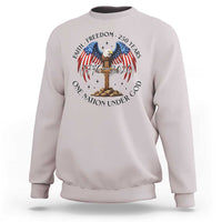 Patriotic Eagle Cross One Nation Under God Sweatshirt 250th Anniversary