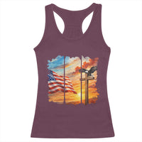 Faith And Freedom Christian American Flag Eagle Racerback Tank Top American Faith Pride