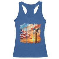 Faith And Freedom Christian American Flag Eagle Racerback Tank Top American Faith Pride