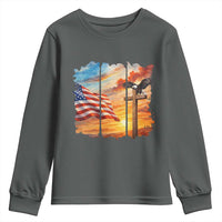 Faith And Freedom Christian American Flag Eagle Youth Sweatshirt American Faith Pride