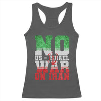 No Us Israel War On Iran Racerback Tank Top Anti War Political Protest Statement