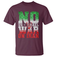 No Us Israel War On Iran T Shirt Anti War Political Protest Statement