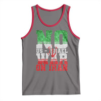 No Us Israel War On Iran Tank Top Anti War Political Protest Statement