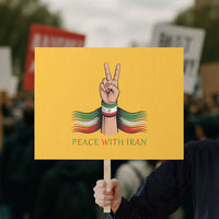Peace With Iran Protest Sign Support Iranian People For Peace
